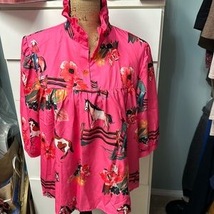 Hot Pink cowgirl shirt size XL